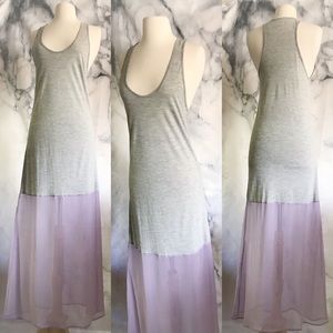 ✨HP✨ Blue Life Knit & Silk Tank Maxi Dress Gray XS